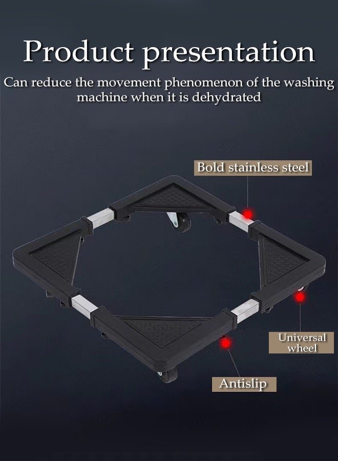 Fridge Machine Base, Washing Machine Base Stand with 4 Lockable Wheels,Multi-Functional Adjustable Dryer Pedestal for Furniture and Mini Appliance - Image 5